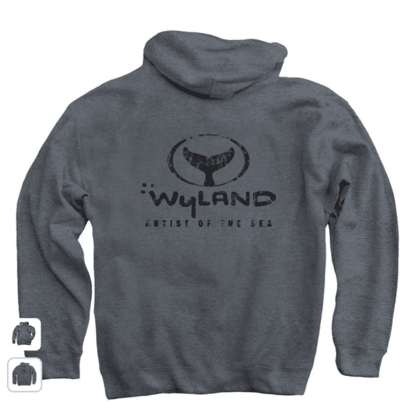 Wyland 'Artist of the Sea' Pullover Hoodie - Dark Grey - Image 4