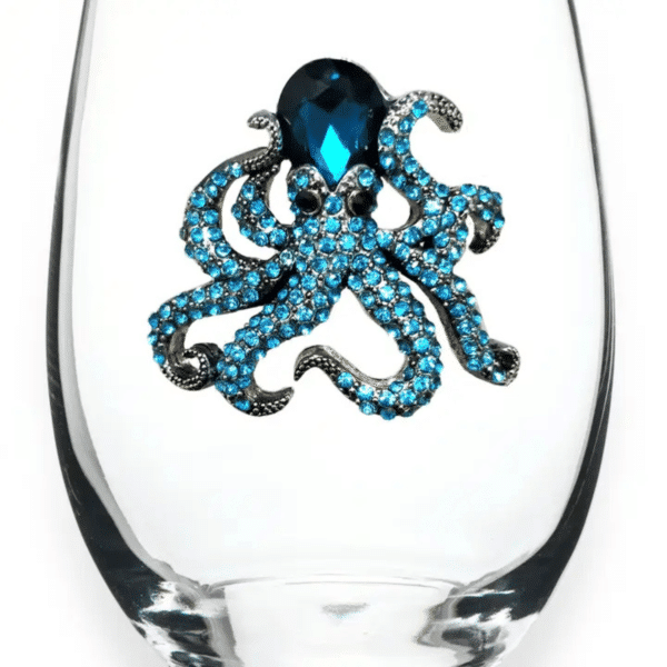 Fabulous Bejeweled Sea Life Stemless Wine Glasses - Choose from 3 Options - Image 2