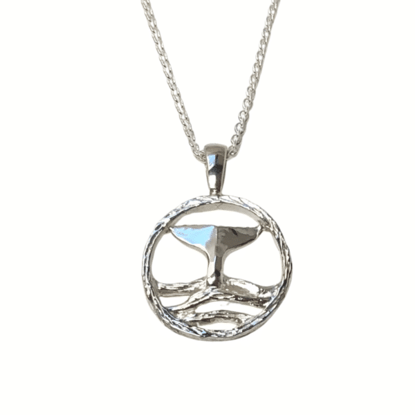 Ocean Stories Collection - Whale Sighting Silver Open Charm Necklace - Image 2