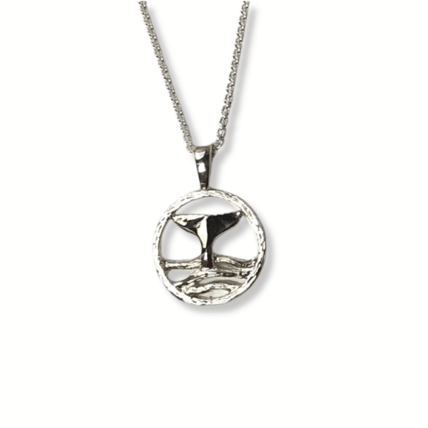 Ocean Stories Collection - Whale Sighting Silver Open Charm Necklace - Image 3